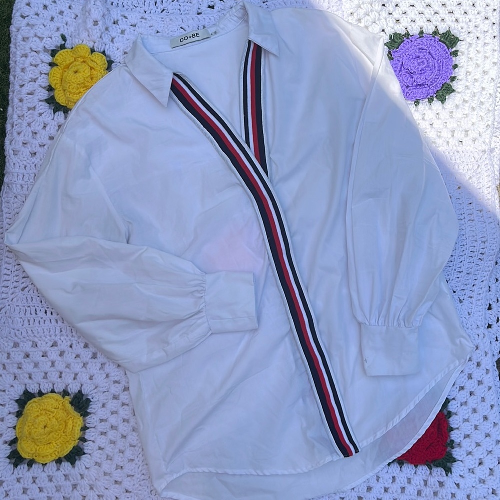 White oversized button down